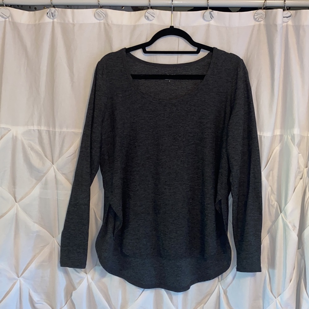 Dark grey BeyondYoga long-sleeve top